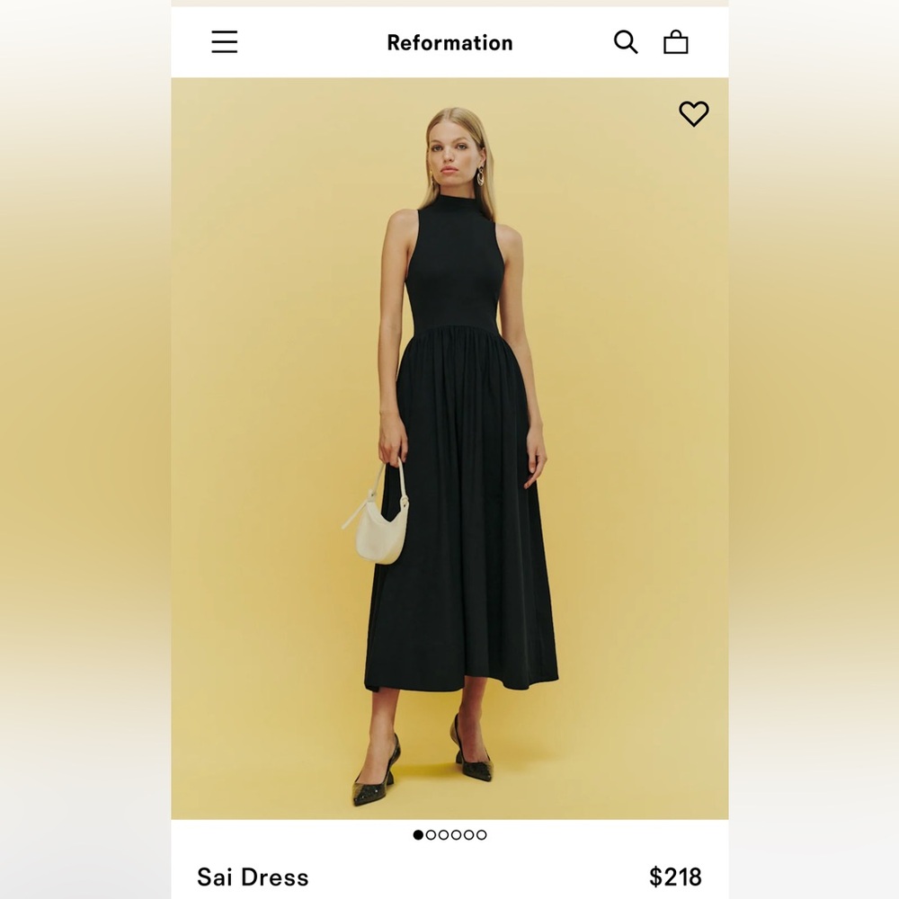 Reformation Sai Dress Black - Size XS